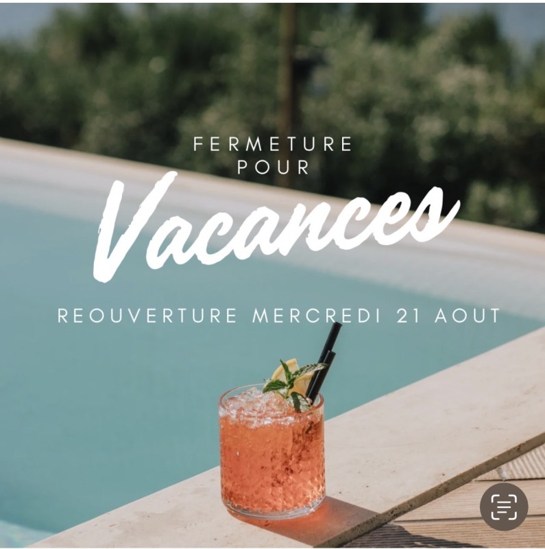 Fermeture pour congés annuels, réouverture mercredi 21 août à 9h